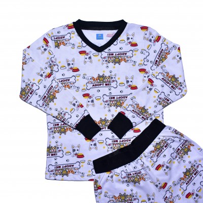 Pijama Glow Adopt Me blanco junior manga larga